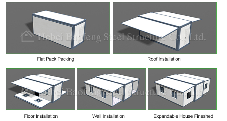 Maison de conteneur extensible Baofeng Maisons minuscules extensibles préfabriquées